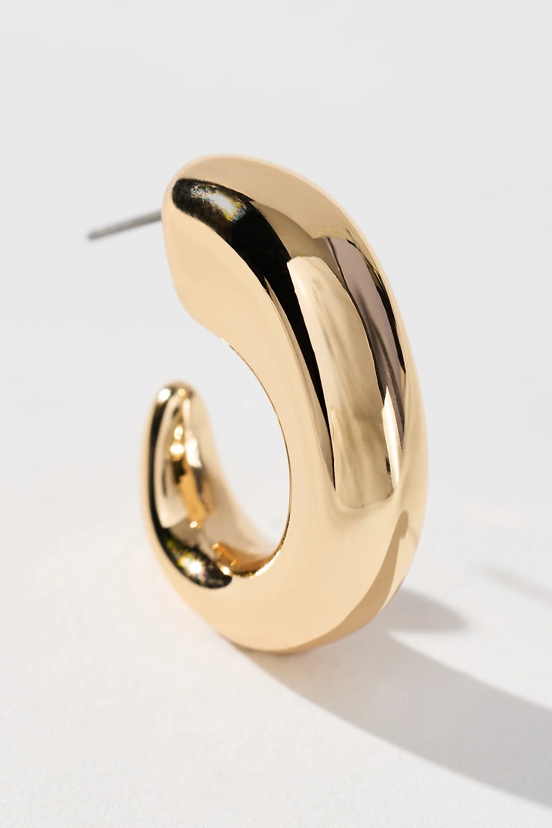 Small Chunky Huggie Hoop Earrings