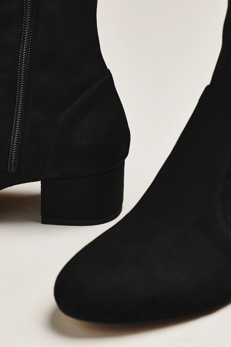 Silent D Suede Block-Heel Ankle Boots