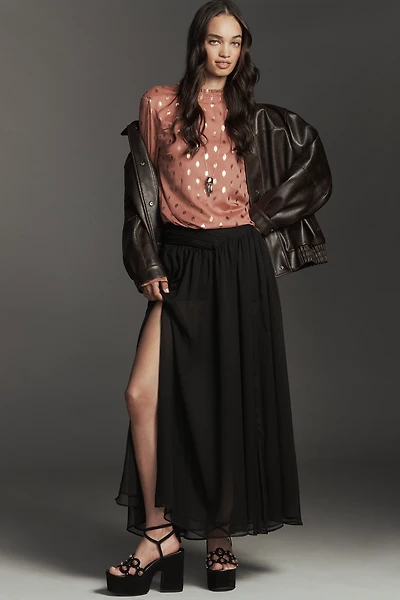 By Anthropologie Stone-Detail Ankle-Strap Platform Heels