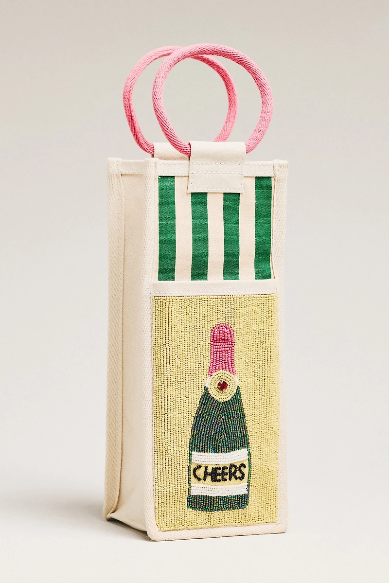 Beaded Wine Holder Tote