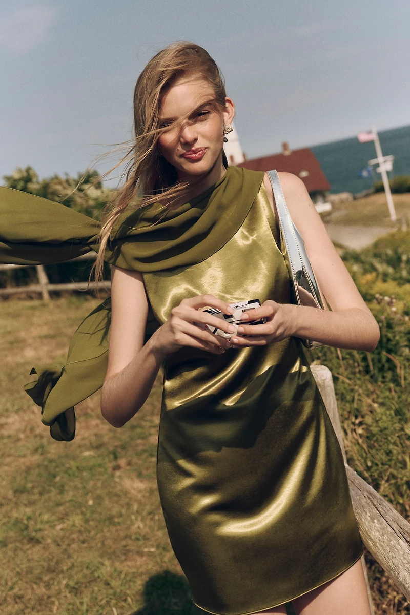 Mare Satin Scarf Mini Dress
