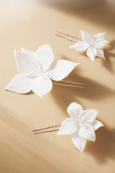 Gaios Clara Silk Flower Hair Pins, Set of 4