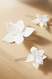 Gaios Clara Silk Flower Hair Pins, Set of 4
