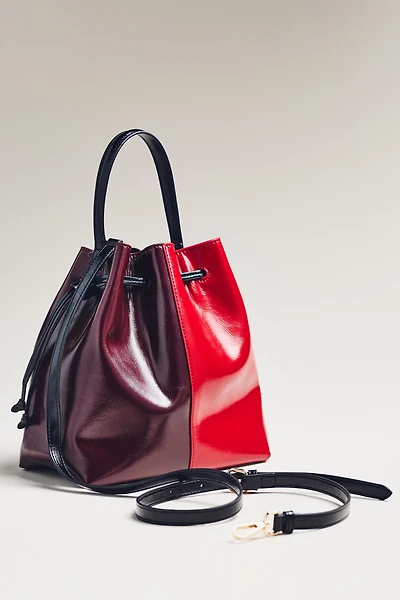Two-Tone Cinched Bucket Bag