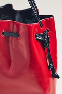 Two-Tone Cinched Bucket Bag