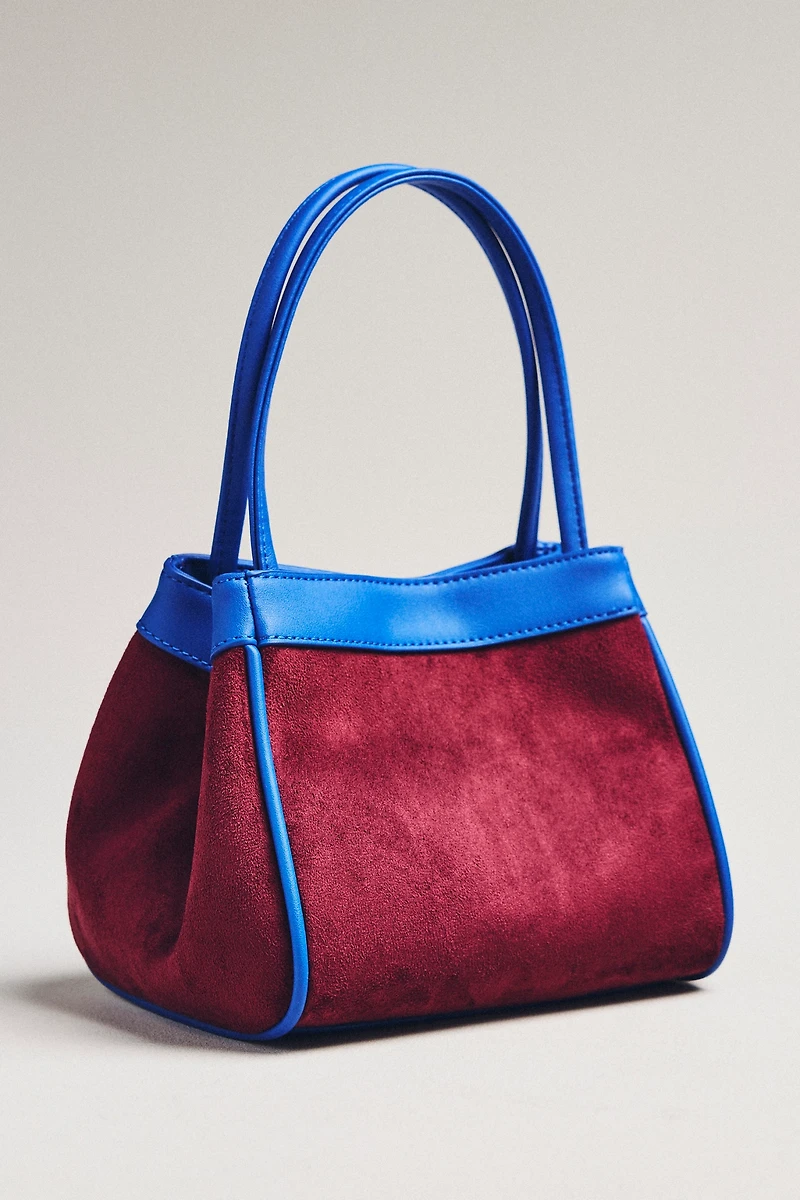 Sueded Two-Tone Bucket Bag