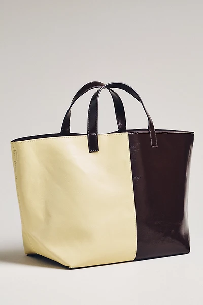 Maeve Two-Toned Waxy Tote