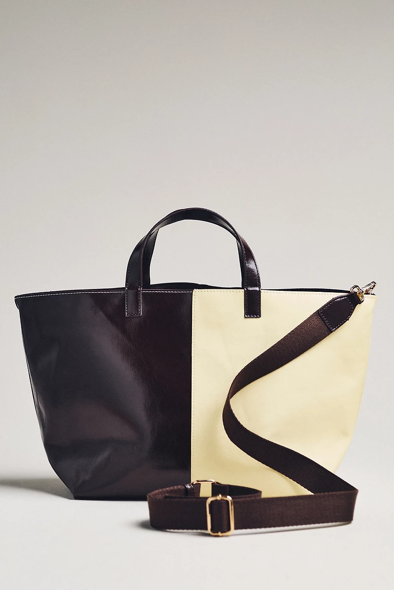 Maeve Two-Toned Waxy Tote