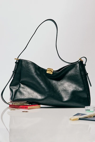 Foldover Slouchy Buckle Shoulder Bag