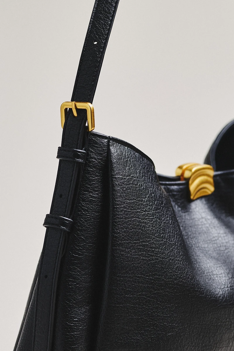 Foldover Slouchy Buckle Shoulder Bag