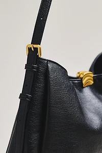 Foldover Slouchy Buckle Shoulder Bag