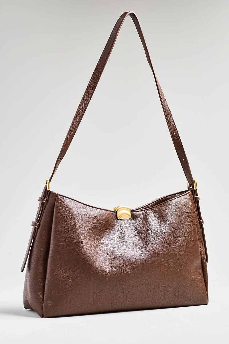 Foldover Slouchy Buckle Shoulder Bag