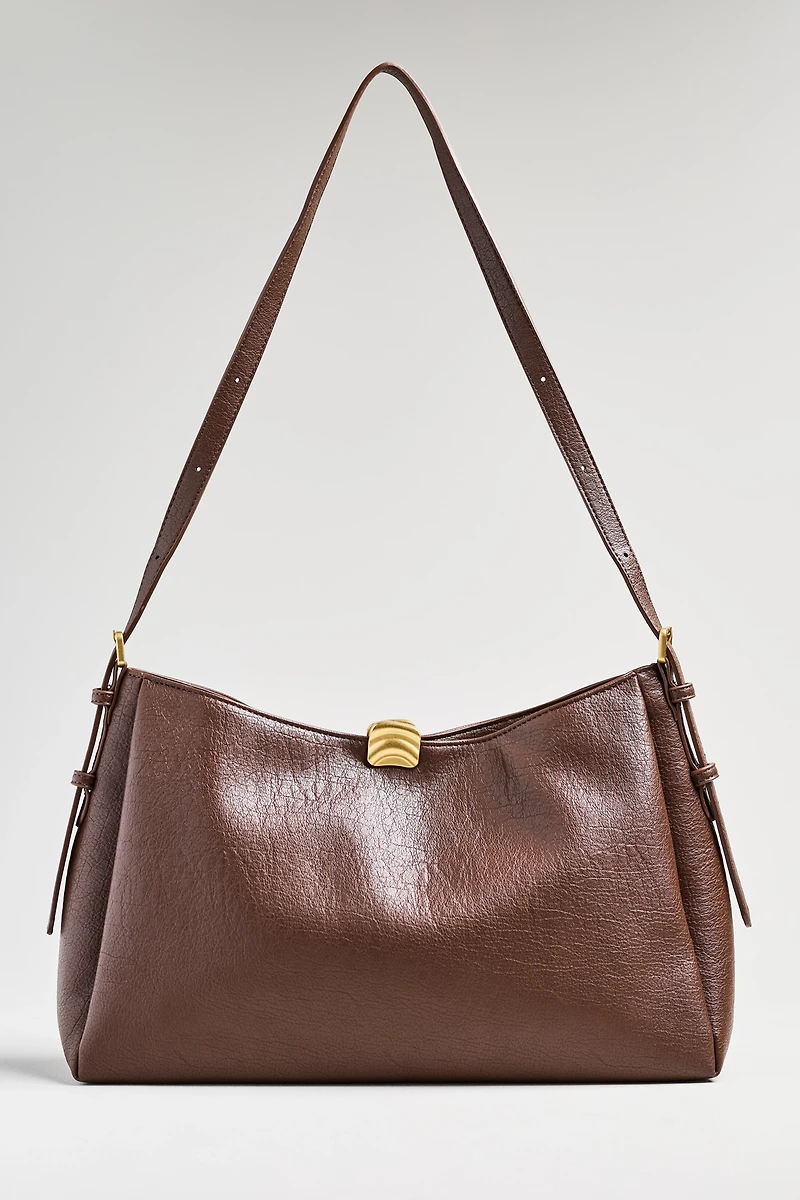 Foldover Slouchy Buckle Shoulder Bag