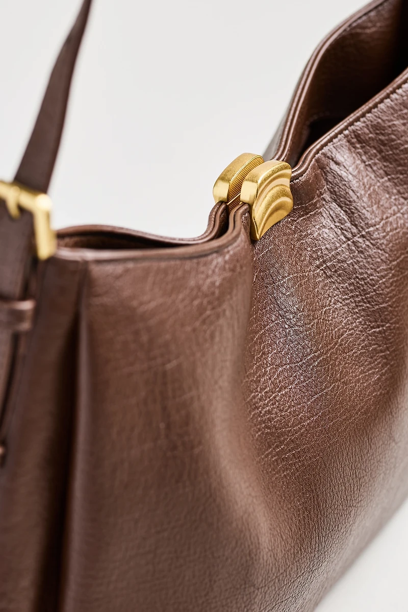 Foldover Slouchy Buckle Shoulder Bag