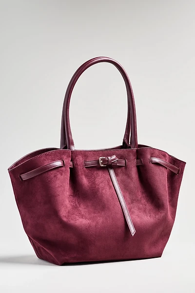 By Anthropologie Faux-Suede Belted Tote