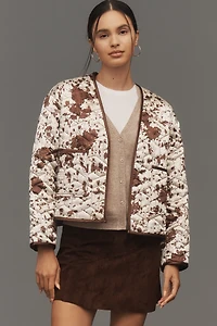 Maeve Cow Print Quilted Jacket