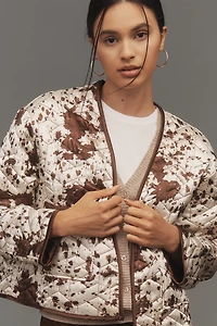 Maeve Cow Print Quilted Jacket