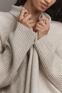 Flat White Mariel Cashmere-Blend Cardigan Sweater
