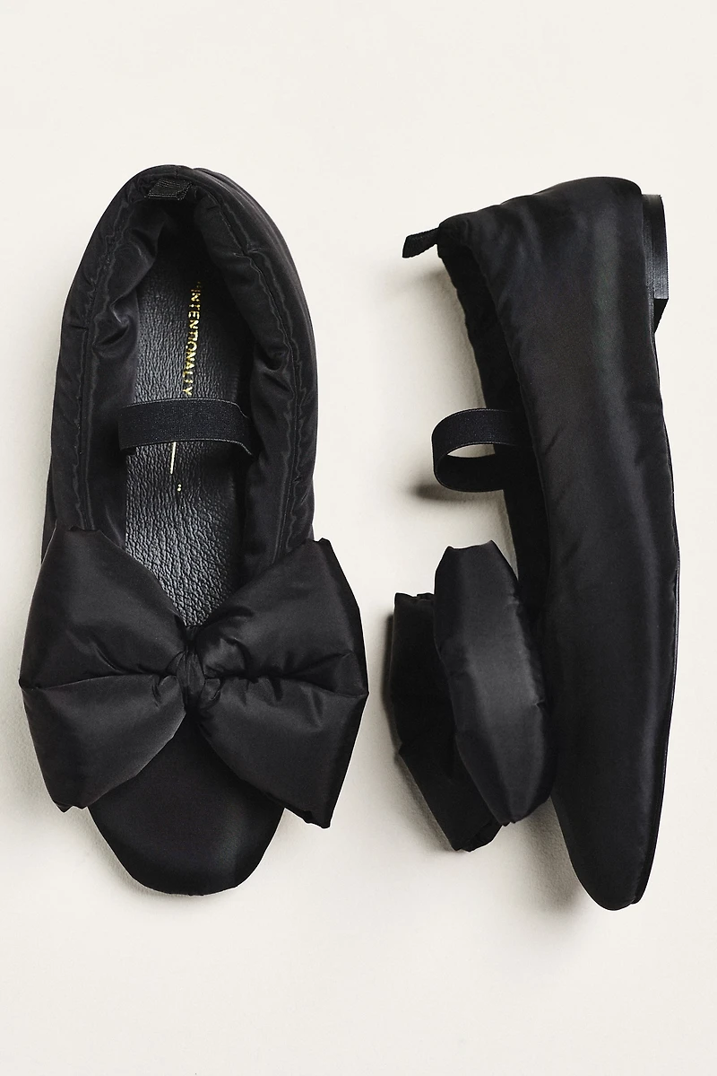 Intentionally Blank Puffy Bow Ballet Flats