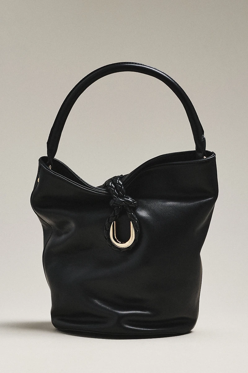 Aota Twist Tie Top-Handle Bucket Bag