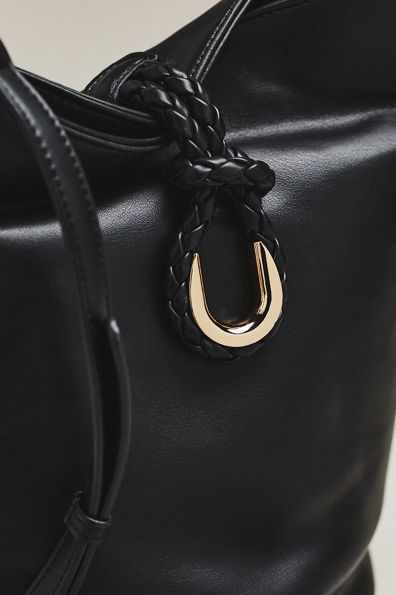 Aota Twist Tie Top-Handle Bucket Bag