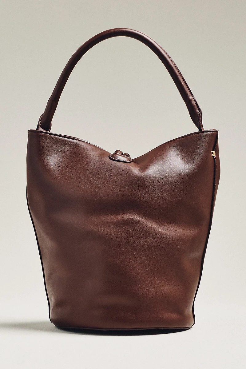 Aota Twist Tie Top-Handle Bucket Bag