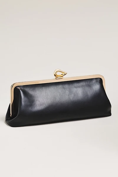 Claire Vegan-Leather Turnlock Clutch