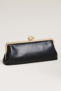 Claire Vegan-Leather Turnlock Clutch