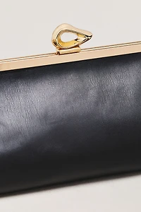 Claire Vegan-Leather Turnlock Clutch