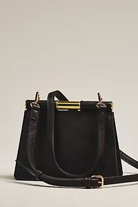 Edie Turnlock Suede Satchel