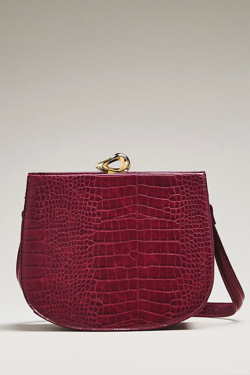 Celine Vegan Leather Croc Satchel