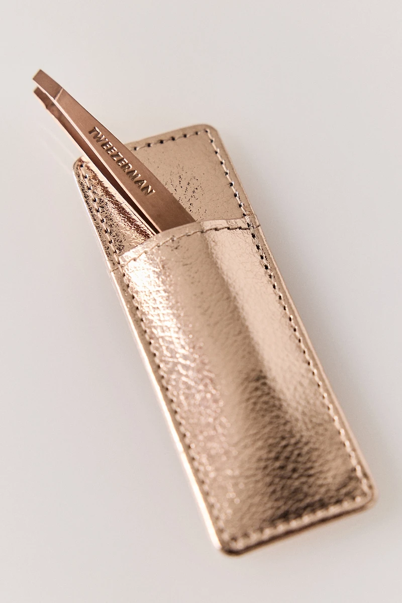 Tweezerman Rose Gold Mini Slant Tweezer & Case