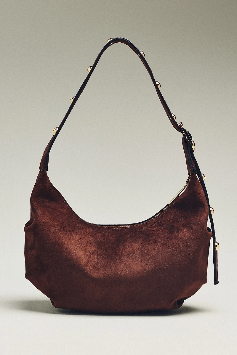 Mali + Lili Vegan-Suede Crescent Bag