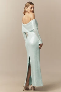 BHLDN Off-Shoulder Sequin Maxi Dress