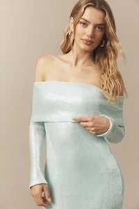 BHLDN Off-Shoulder Sequin Maxi Dress