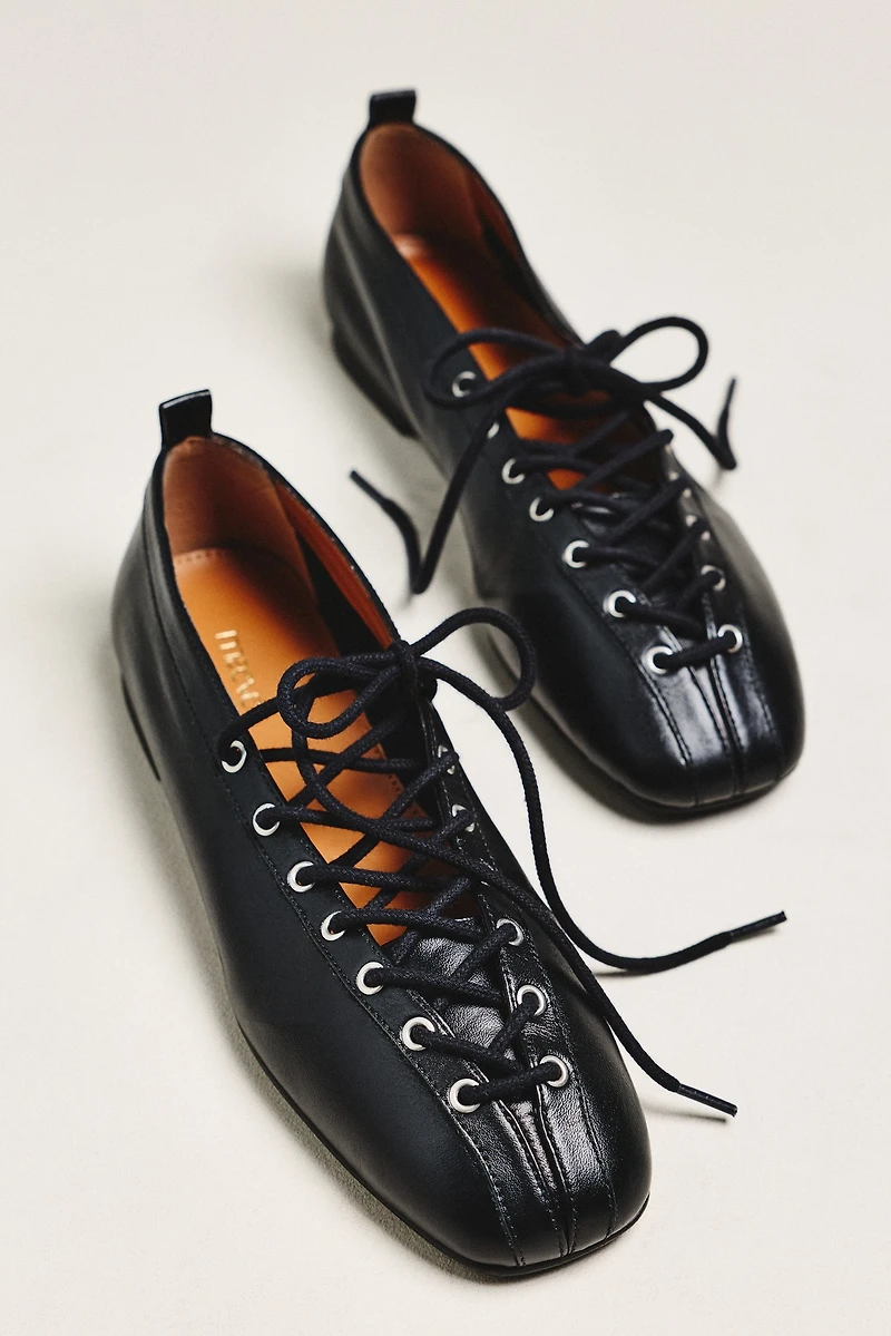 Maeve Tie-Up Grommet Ballet Flats