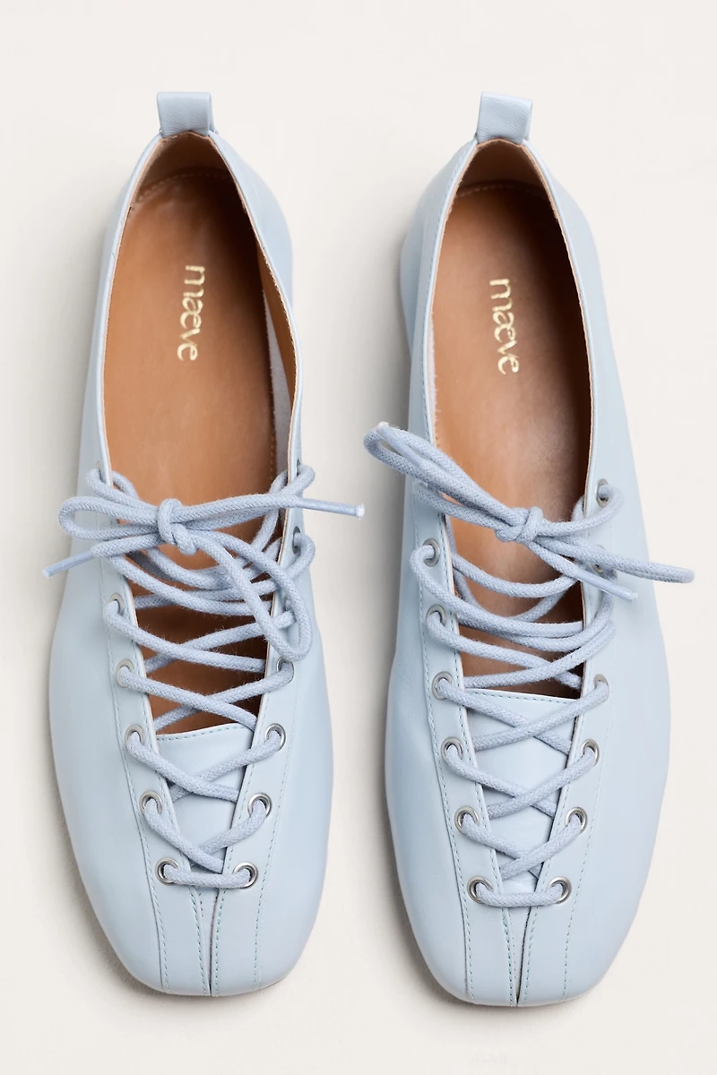 Maeve Tie-Up Grommet Ballet Flats