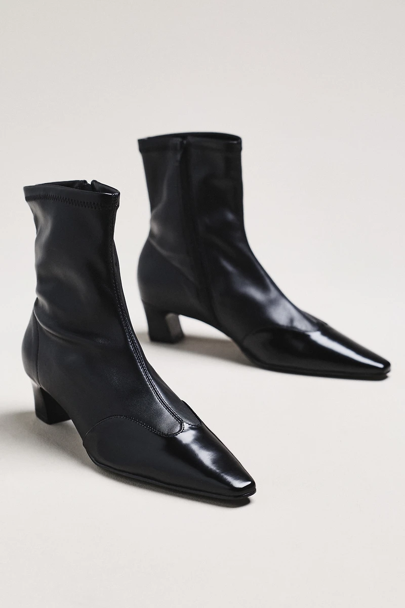 Maeve Cap-Toe Stretch Ankle Boots