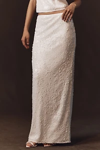 Anthropologie Weddings x Shona Joy Illusion Sequin A-Line Maxi Skirt