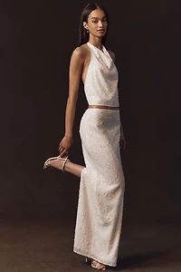 Anthropologie Weddings x Shona Joy Illusion Sequin A-Line Maxi Skirt