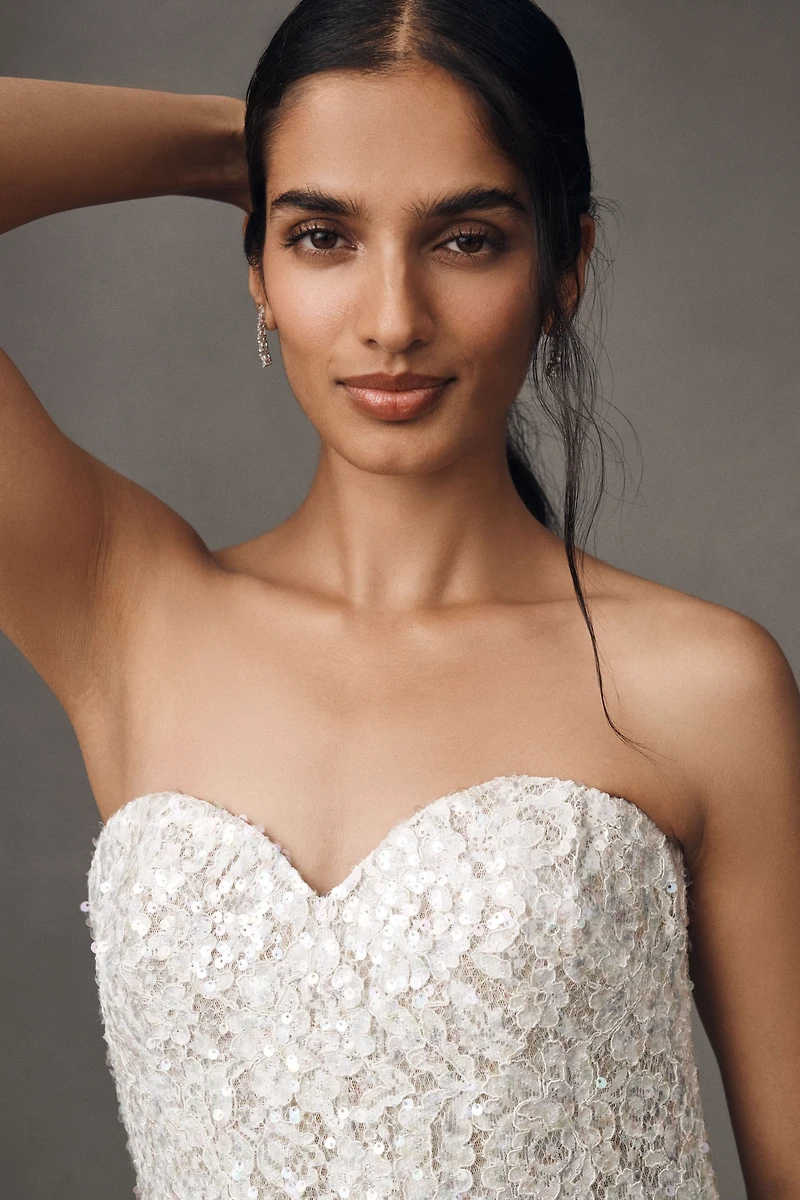 Helsi Francine Strapless Sweetheart Sequin Midi Dress