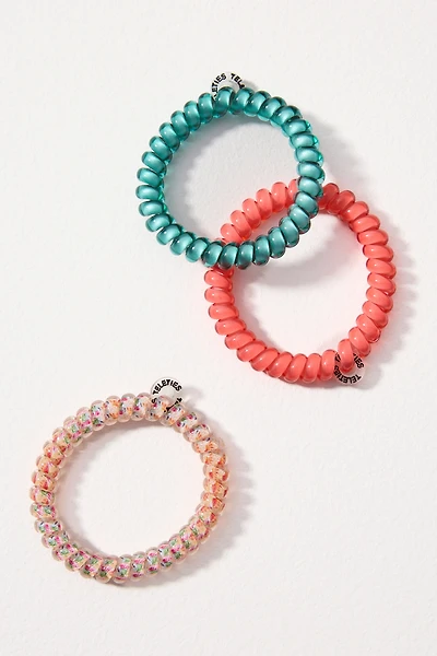 TELETIES Small Spring Coil Hair Ties, Set of 3
