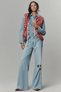 By Anthropologie Sporty Gingham Fleece Vest