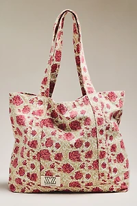 SZ Blockprints Rose Print Canvas Tote