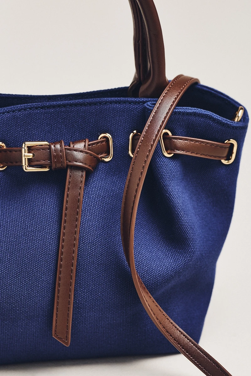Mini Canvas Cinched Buckle Tote
