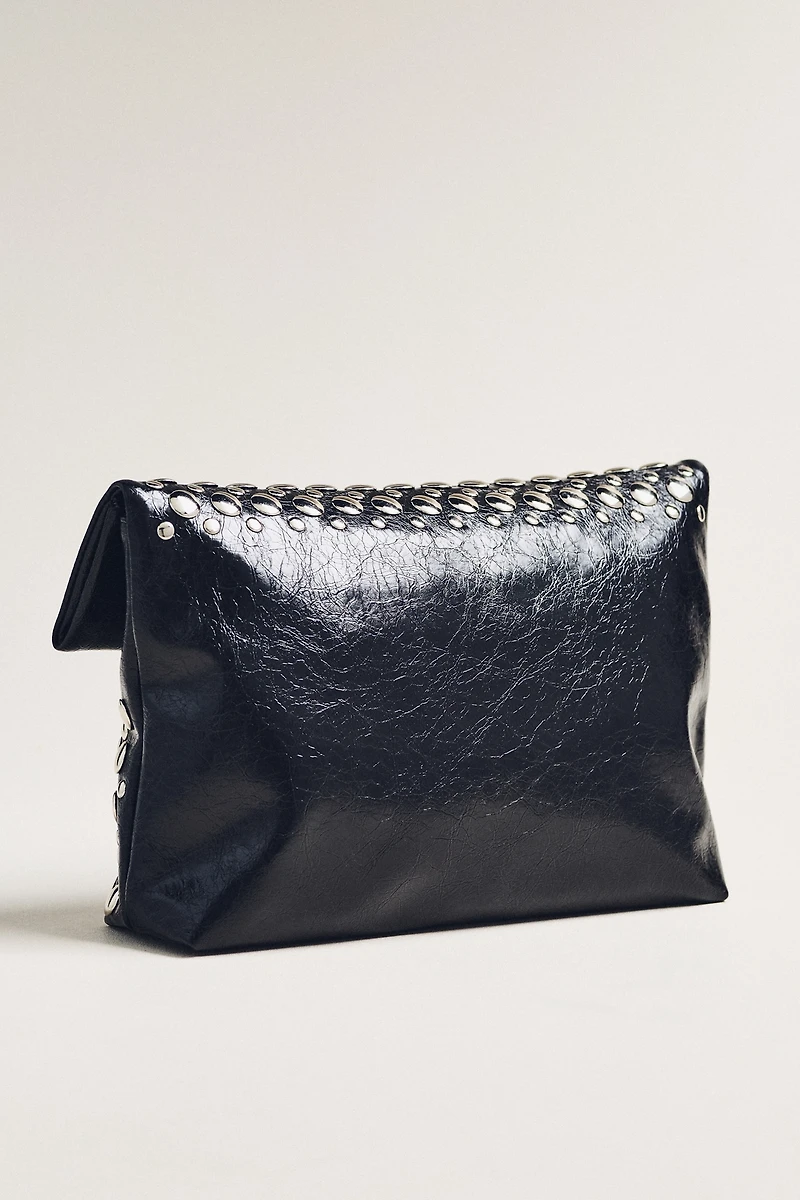 Studded Foldover Clutch