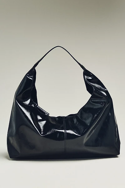 Shiny Faux-Leather Tote