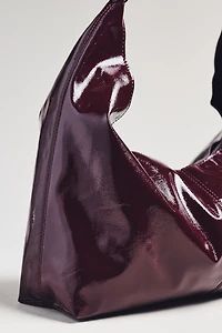 Shiny Faux-Leather Tote