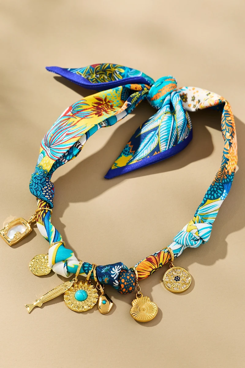 Gemelli Charm Scarf Necklace