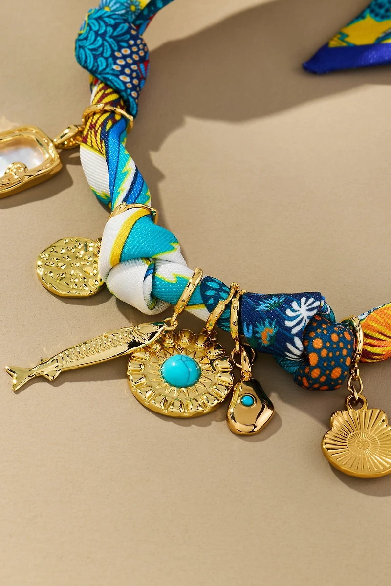Gemelli Charm Scarf Necklace